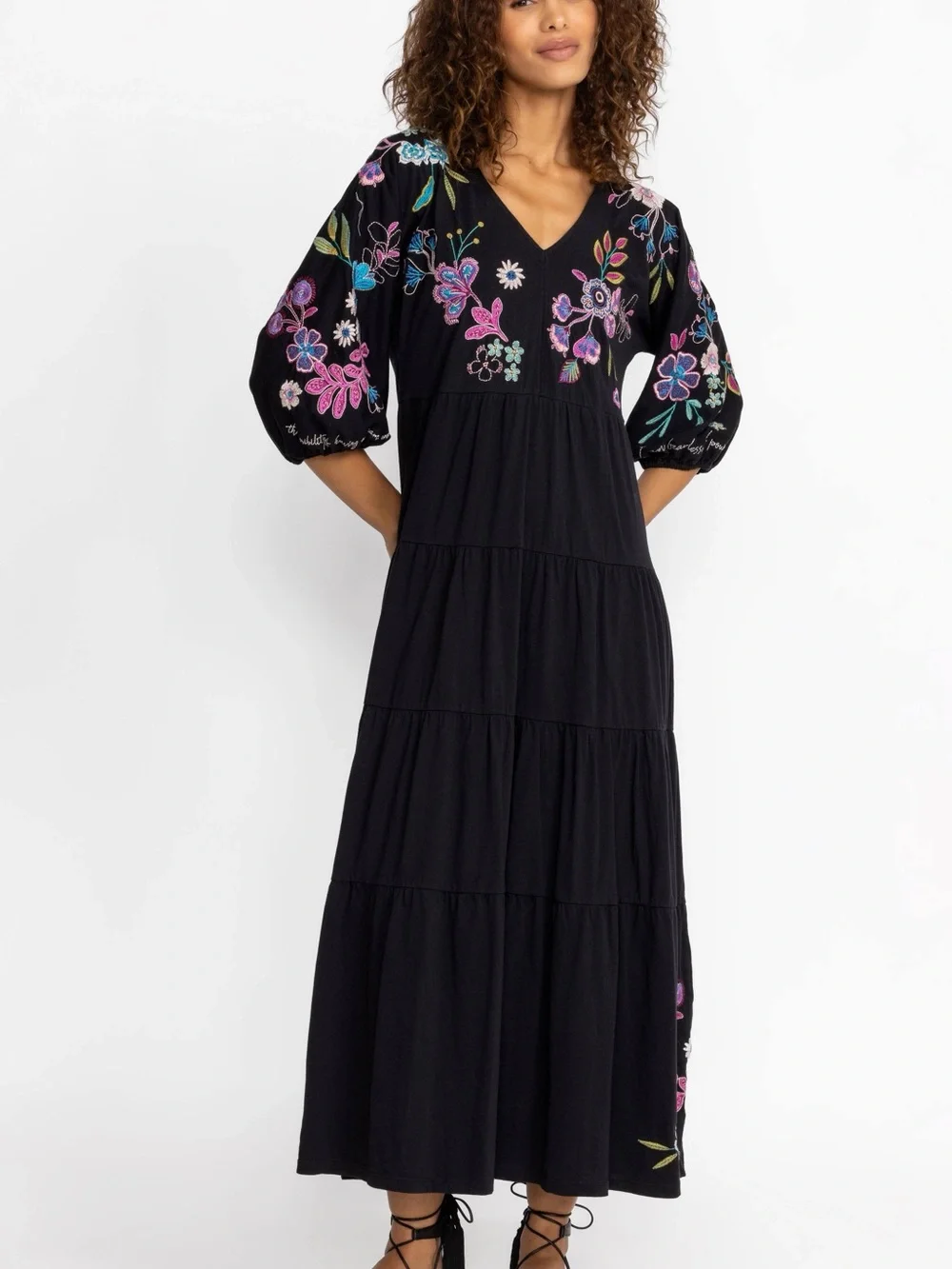 NWT Johnny Was SHILO DOLMAN TIERED KNIT $230 DRESS - Picture 2 of 9